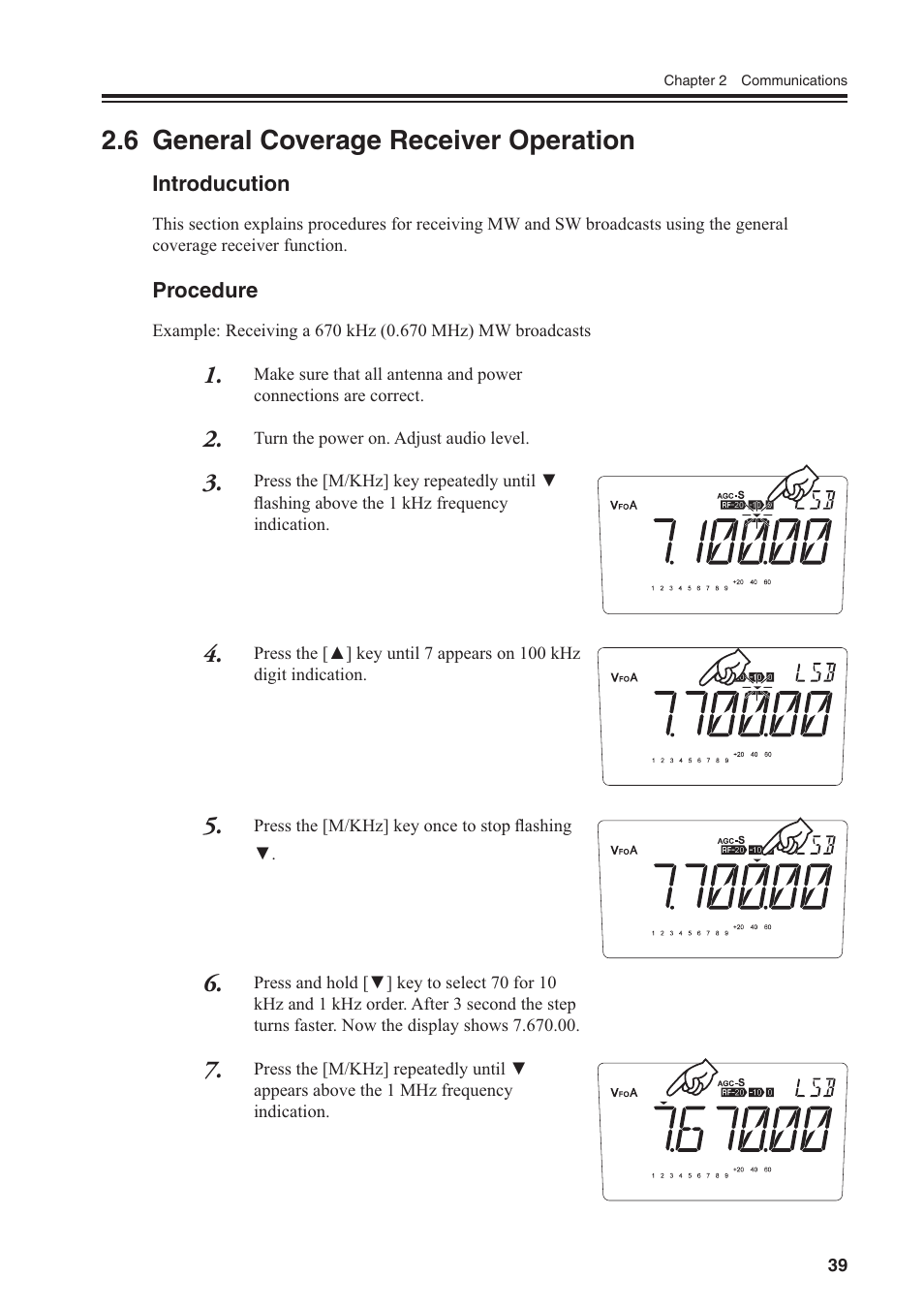 6 general coverage receiver operation | Alinco DR-SR8 User Manual | Page 41 / 97