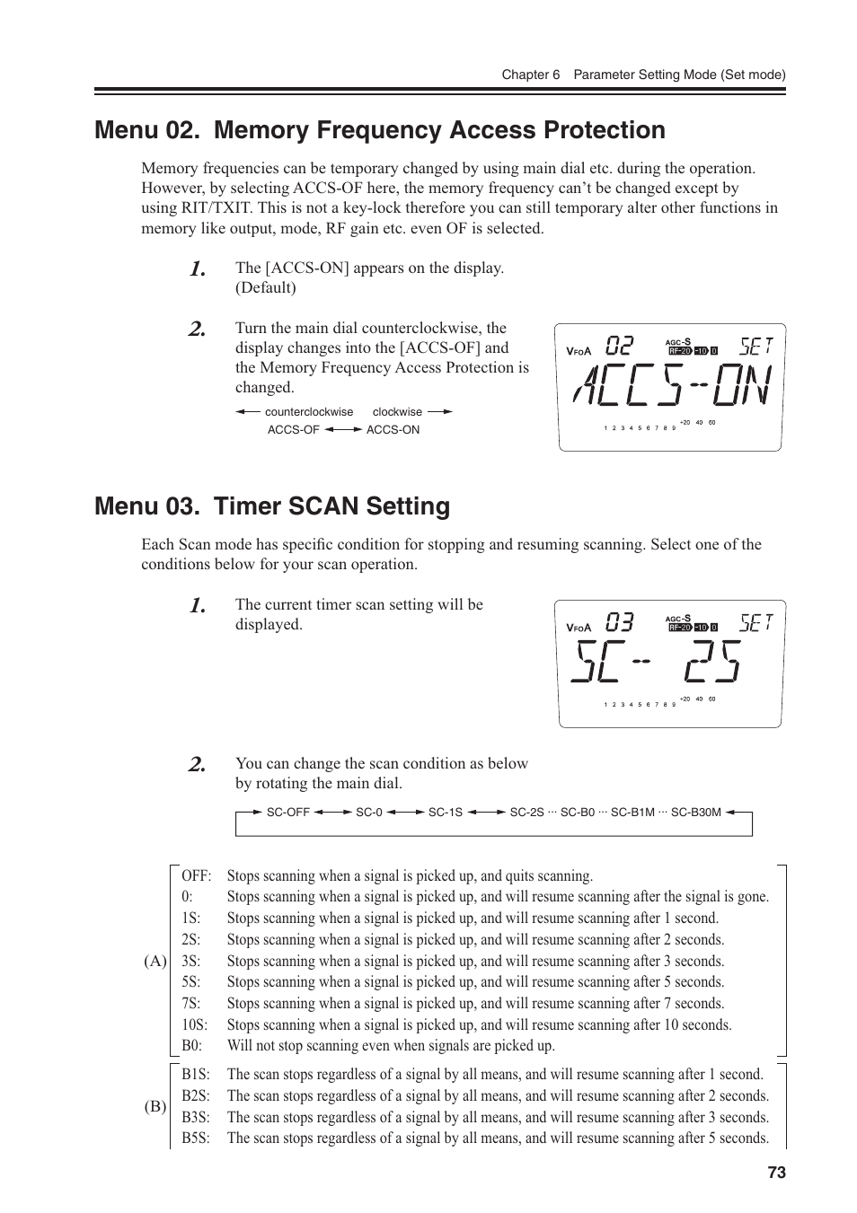 Menu 03. timer scan setting | Alinco DR-SR8 User Manual | Page 75 / 97