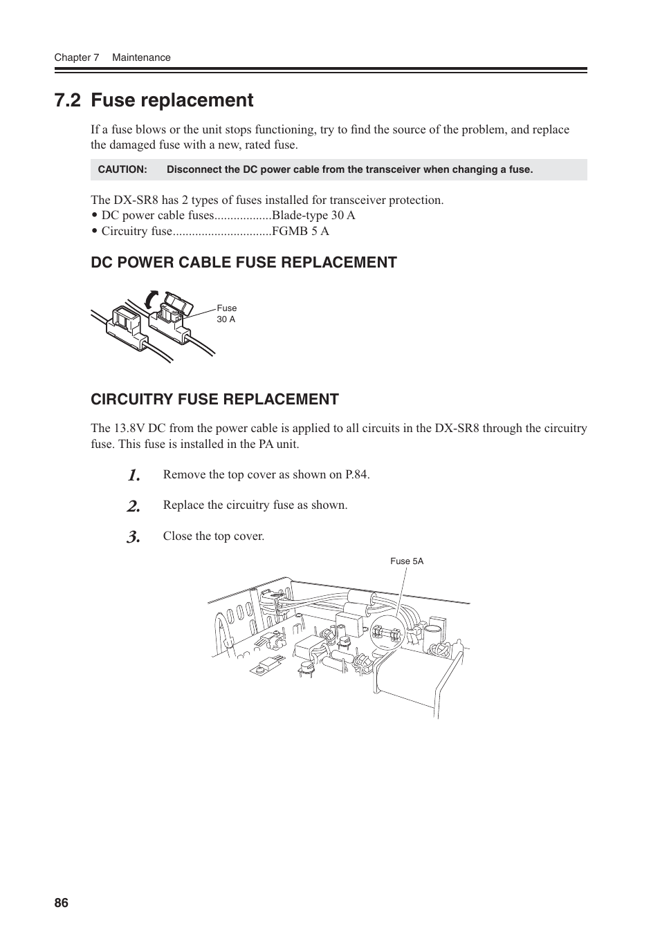 2 fuse replacement | Alinco DR-SR8 User Manual | Page 88 / 97