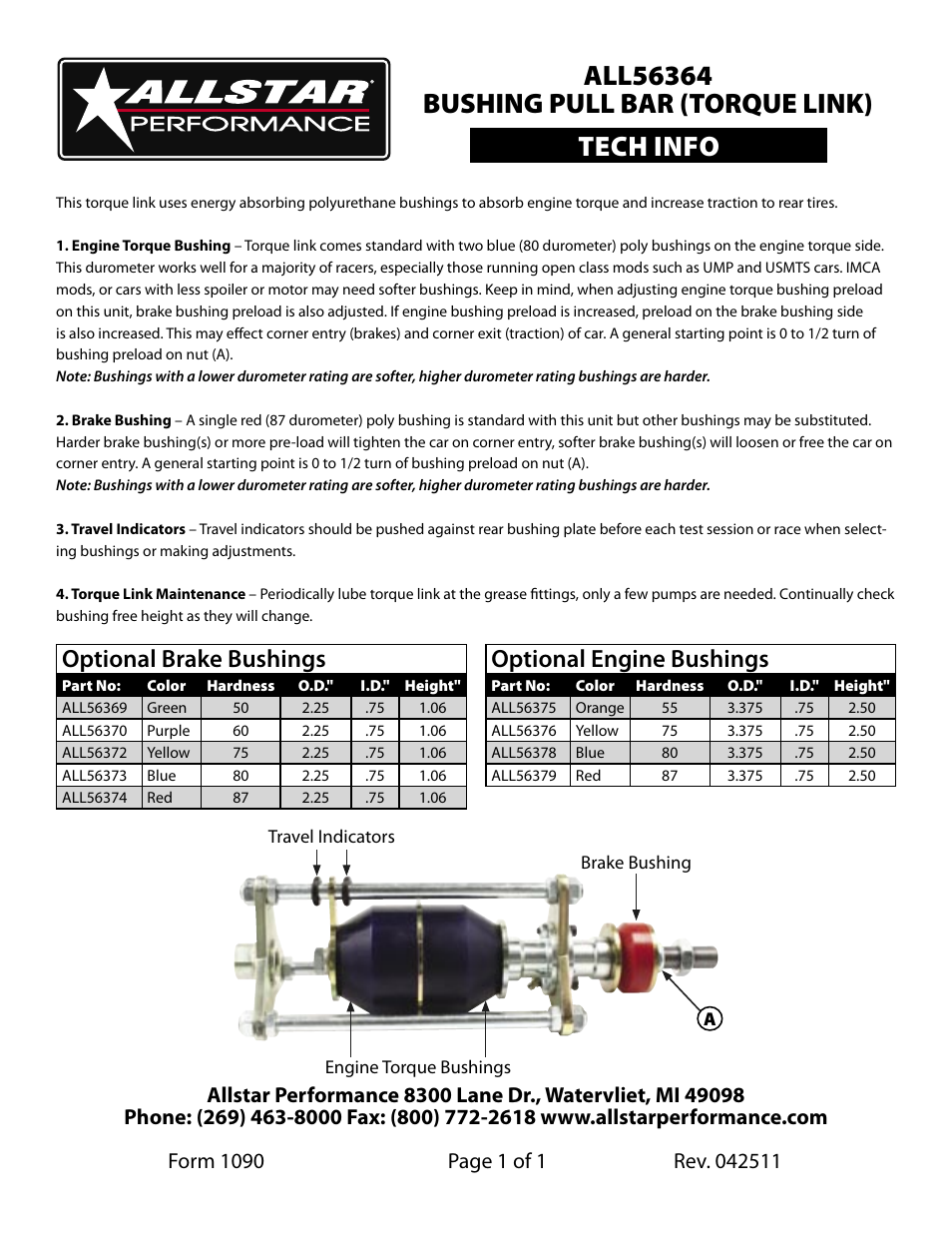 Allstar Performance ALL56364 User Manual | 1 page