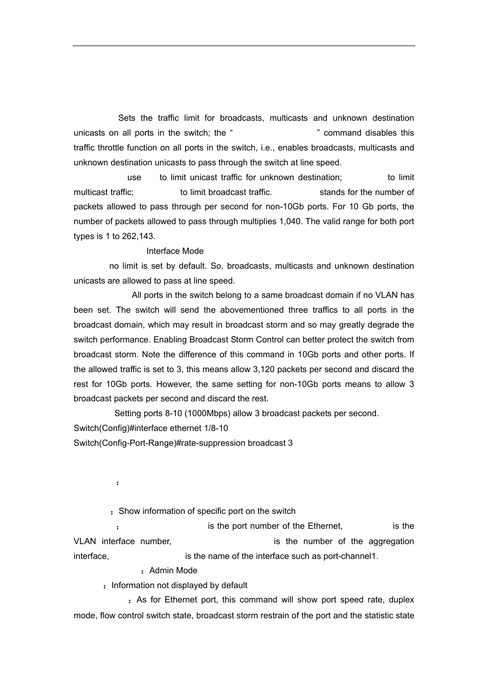 10 rate-suppression, 11 show interface status | Accton Technology ES4626 User Manual | Page 138 / 853