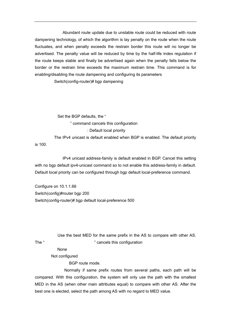 16 bgp default, 17 bgp deterministic-med | Accton Technology ES4626 User Manual | Page 533 / 853