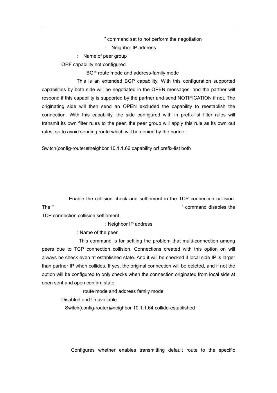 48 neighbor collide-established, 49 neighbor default-originate | Accton Technology ES4626 User Manual | Page 547 / 853