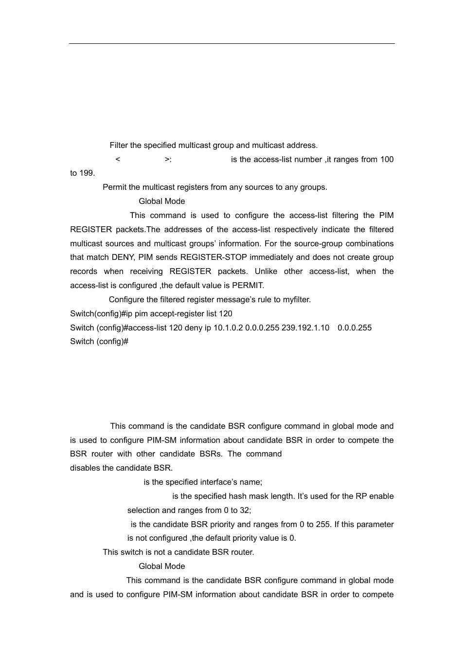 3 commands for pim-sm, 1 ip pim accept-register, 2 ip pim bsr-candidate | Accton Technology ES4626 User Manual | Page 626 / 853