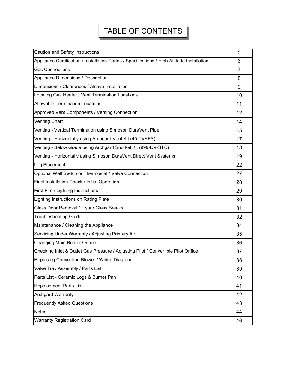 Archgard 45-DVFS28N-2 User Manual | Page 4 / 48
