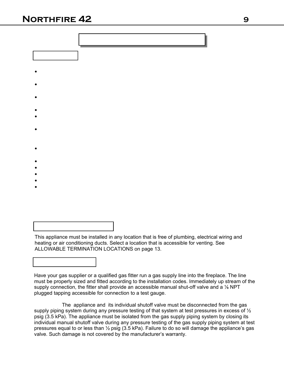 Northfire 42, 9installation instructions | Archgard 42-DVT40N User Manual | Page 9 / 38