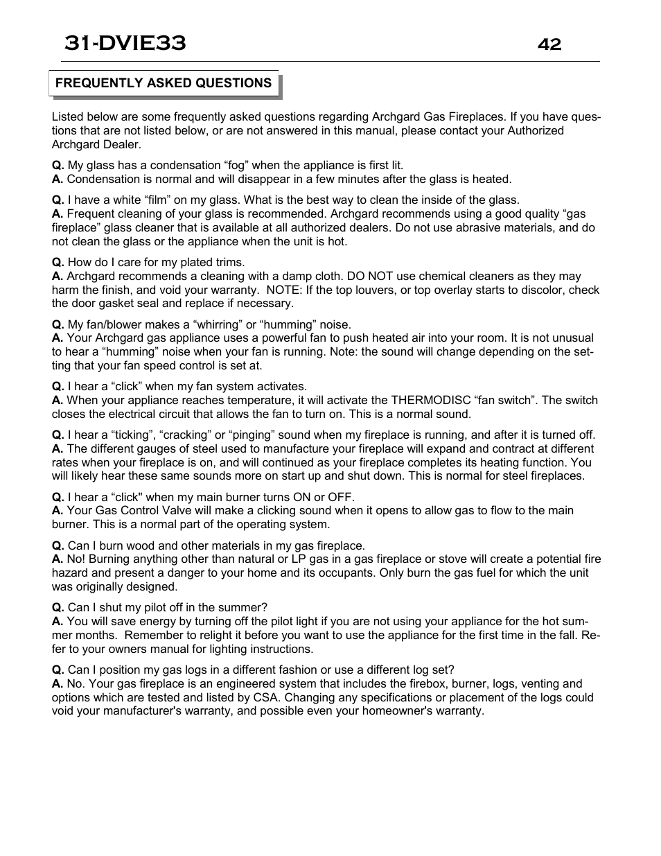 Dvie33 | Archgard 31-DVIE33N User Manual | Page 42 / 48