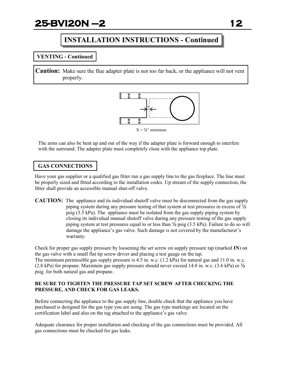 Installation instructions - continued | Archgard 25-BVI20N-2 User Manual | Page 12 / 43