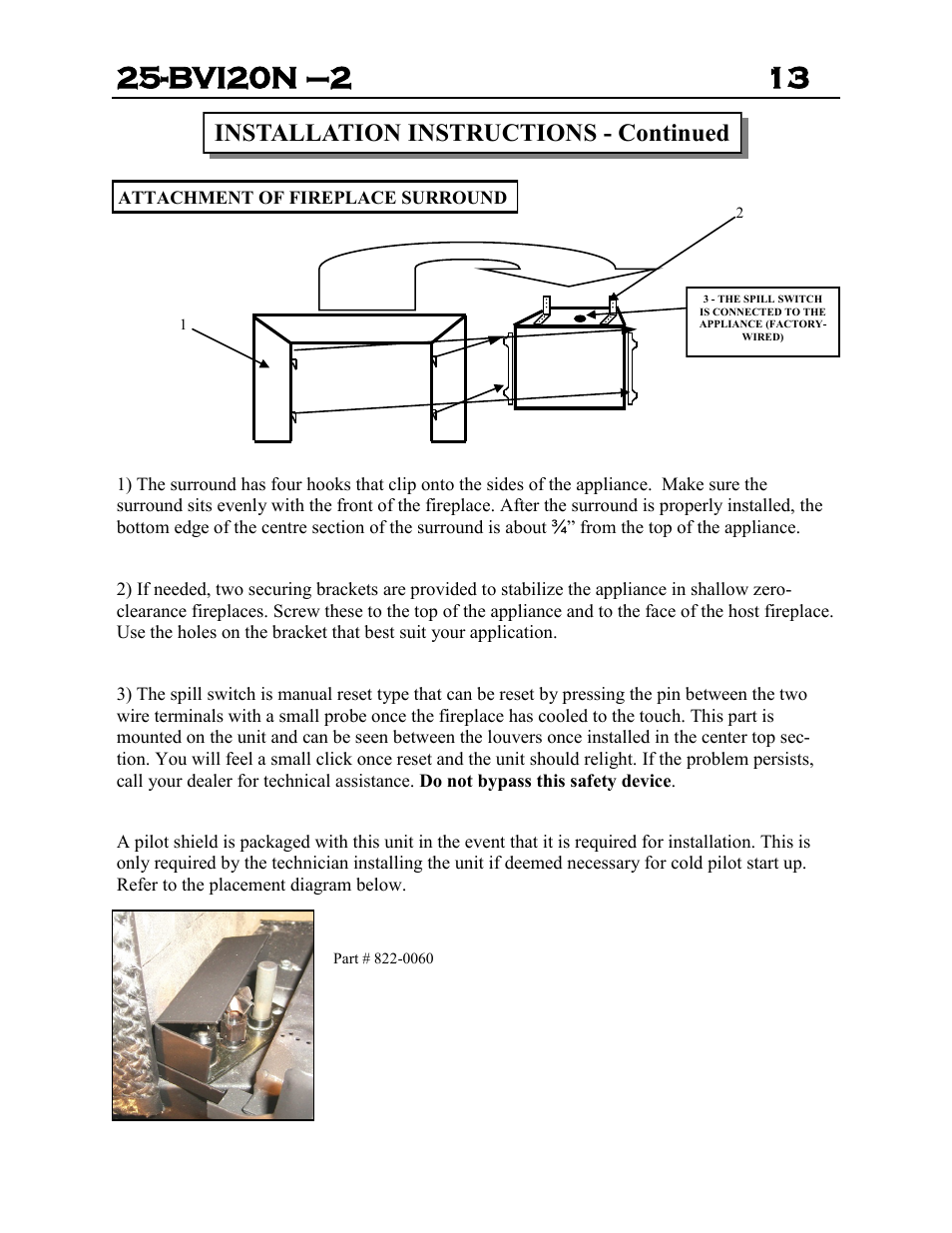 Installation instructions - continued | Archgard 25-BVI20N-2 User Manual | Page 13 / 43