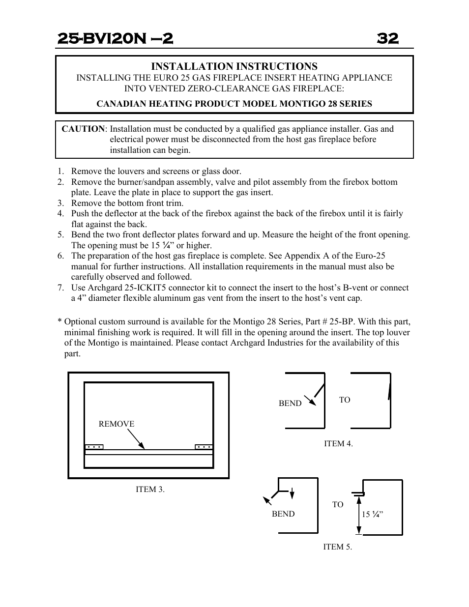 Archgard 25-BVI20N-2 User Manual | Page 32 / 43