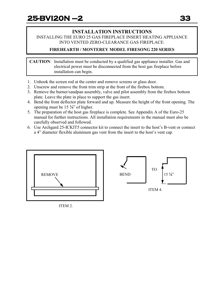 Archgard 25-BVI20N-2 User Manual | Page 33 / 43