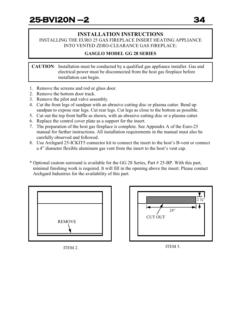 Archgard 25-BVI20N-2 User Manual | Page 34 / 43