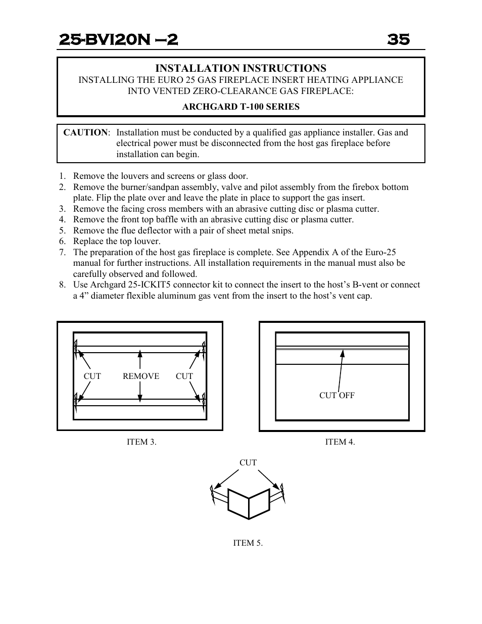 Archgard 25-BVI20N-2 User Manual | Page 35 / 43