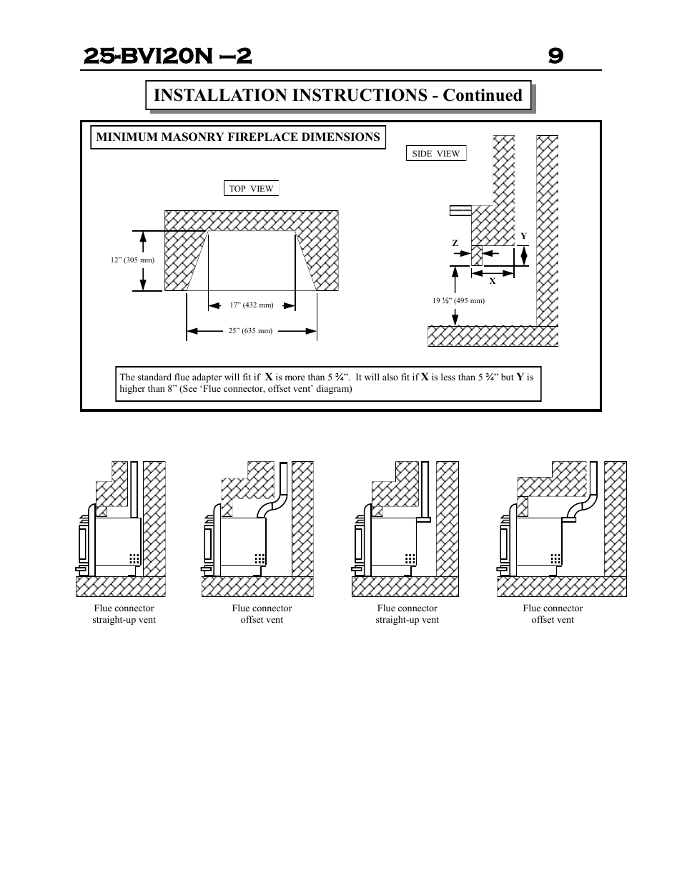 Bvi20n –2 9, Installation instructions - continued | Archgard 25-BVI20N-2 User Manual | Page 9 / 43