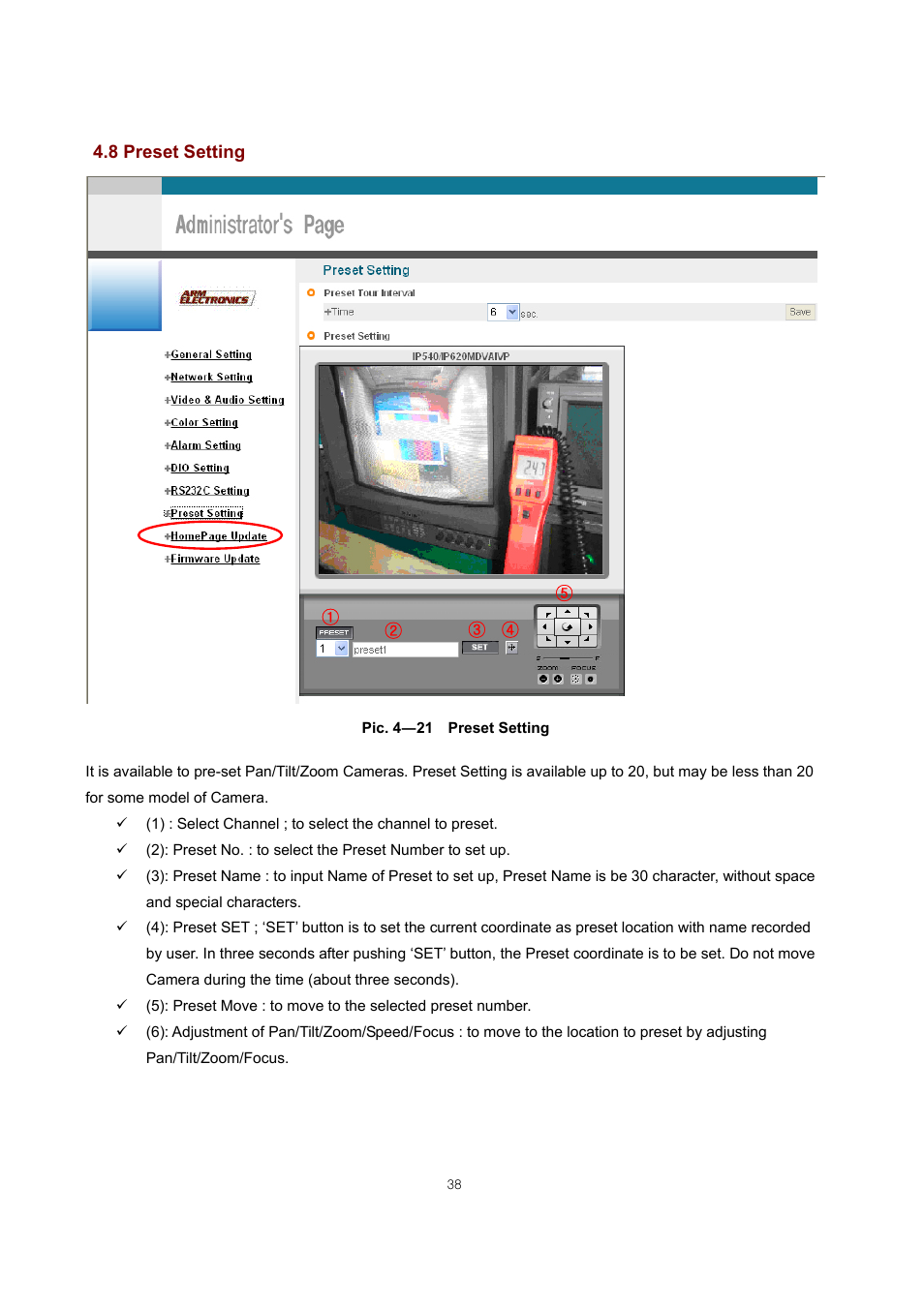 ARM Electronics IP540_620MDVANVP User Manual | Page 38 / 67