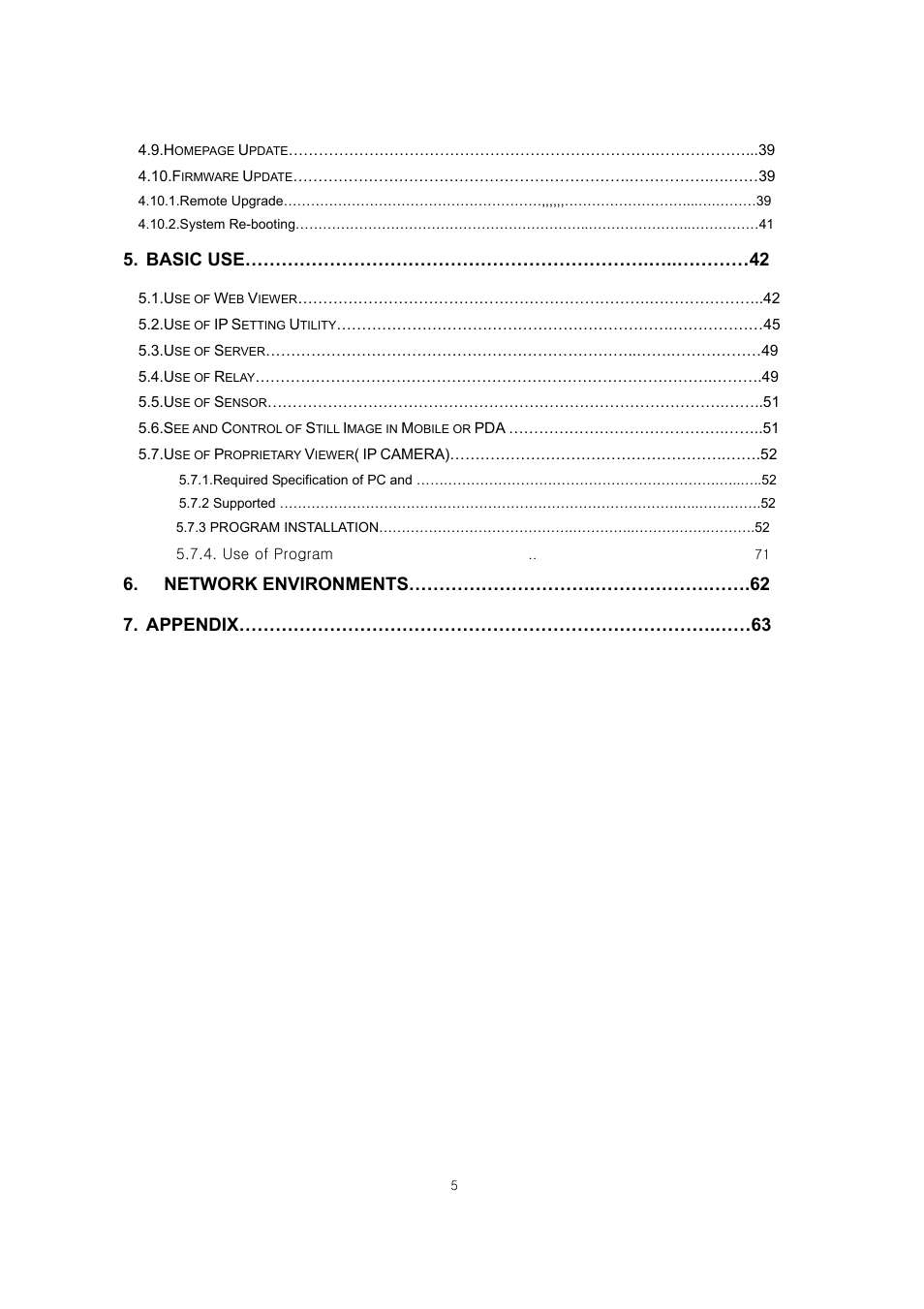 Basic use………………………………………………………….…..…………42 | ARM Electronics IP540_620MDVANVP User Manual | Page 5 / 67