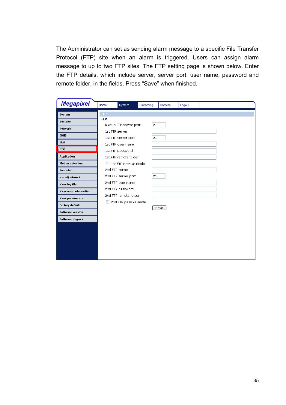 6 ftp | ARM Electronics MP13DVPDN User Manual | Page 36 / 77