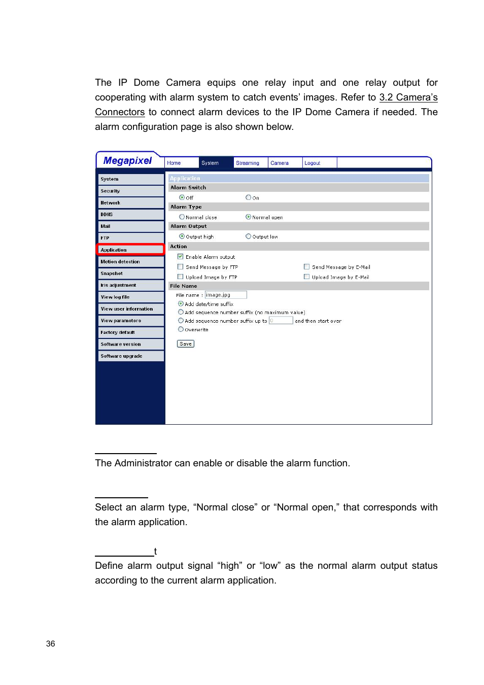 7 application (alarm settings) | ARM Electronics MP13DVPDN User Manual | Page 37 / 77