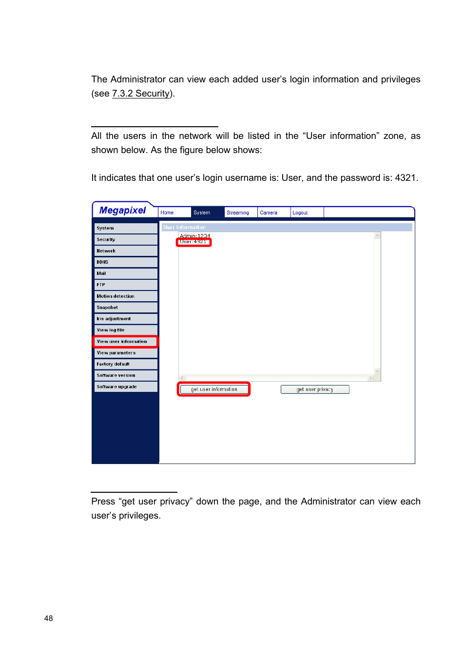 12 view user information | ARM Electronics MP13DVPDN User Manual | Page 49 / 77