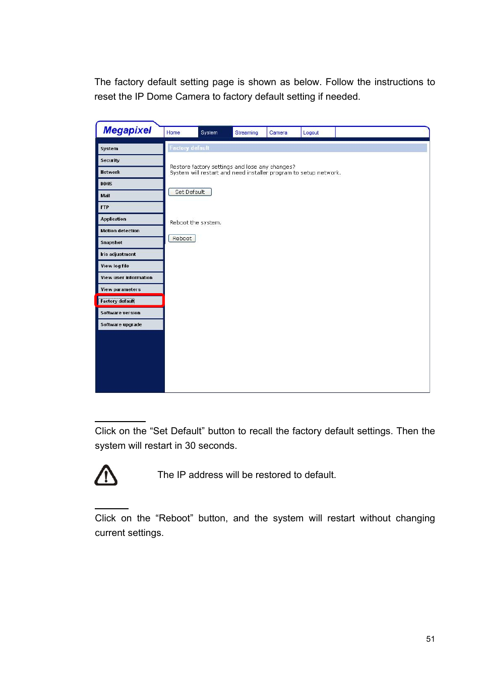 14 factory default | ARM Electronics MP13DVPDN User Manual | Page 52 / 77