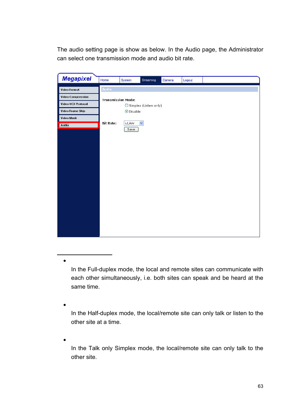 6 audio mode and bit rate settings | ARM Electronics MP13DVPDN User Manual | Page 64 / 77