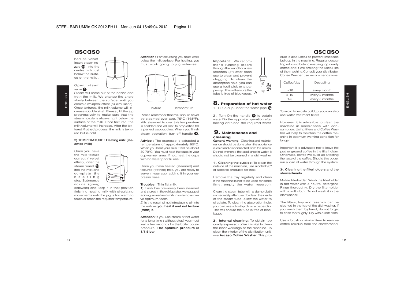 Ascaso | Ascaso Steel BAR User Manual | Page 11 / 12