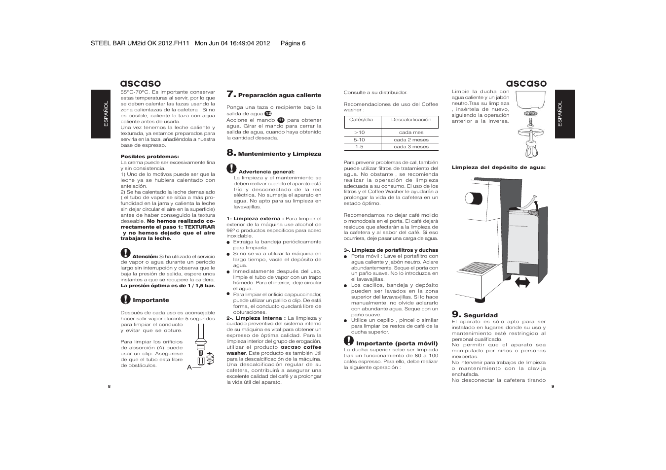 Ascaso | Ascaso Steel BAR User Manual | Page 6 / 12