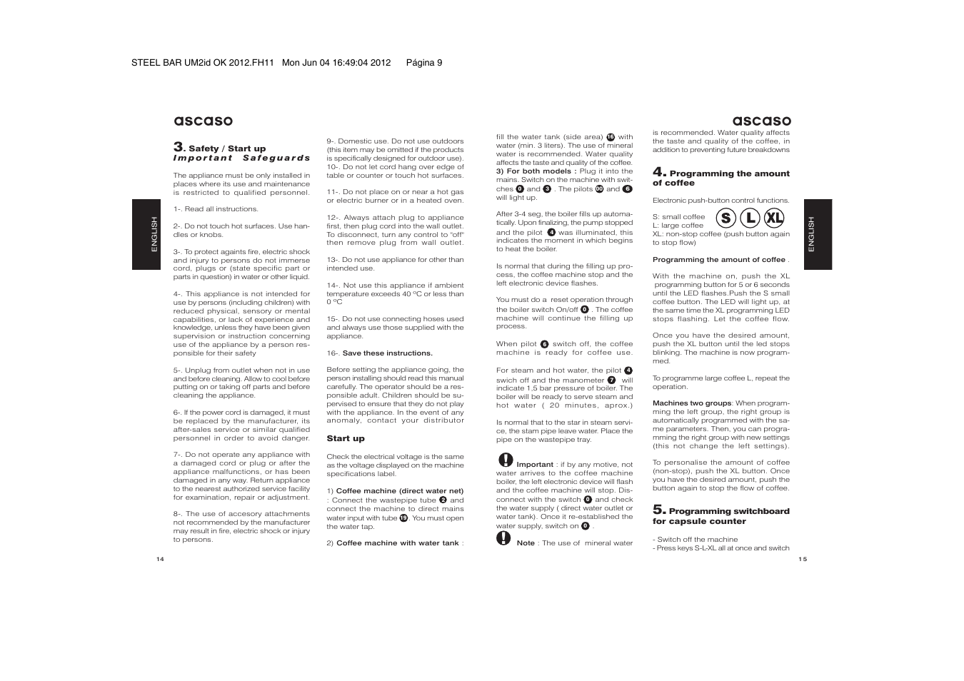 Ascaso | Ascaso Steel BAR User Manual | Page 9 / 12
