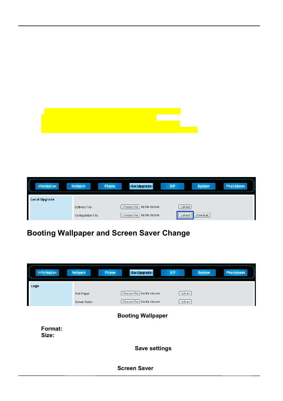 Booting wallpaper and screen saver change | ATL Telecom IP-3072 PoE Smart Office IP Telephone User Manual | Page 58 / 84
