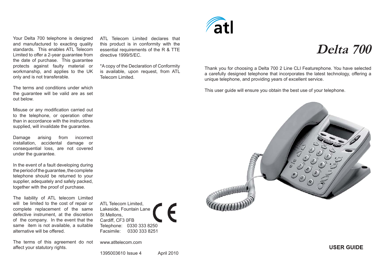 Delta 700 | ATL Telecom Delta 700 User Manual | Page 24 / 24