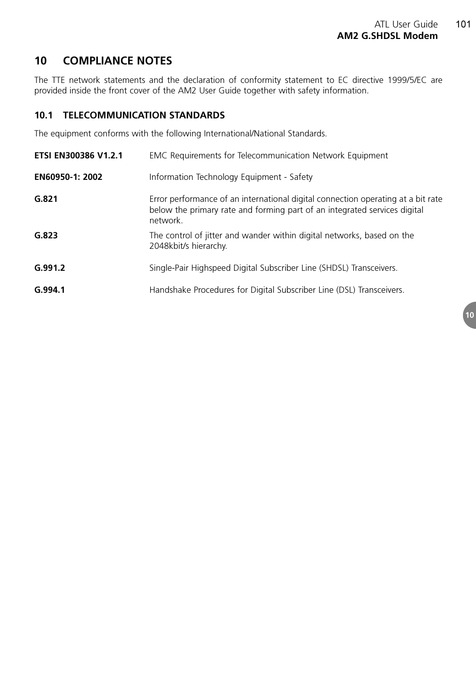 ATL Telecom AM2 User Manual | Page 101 / 110