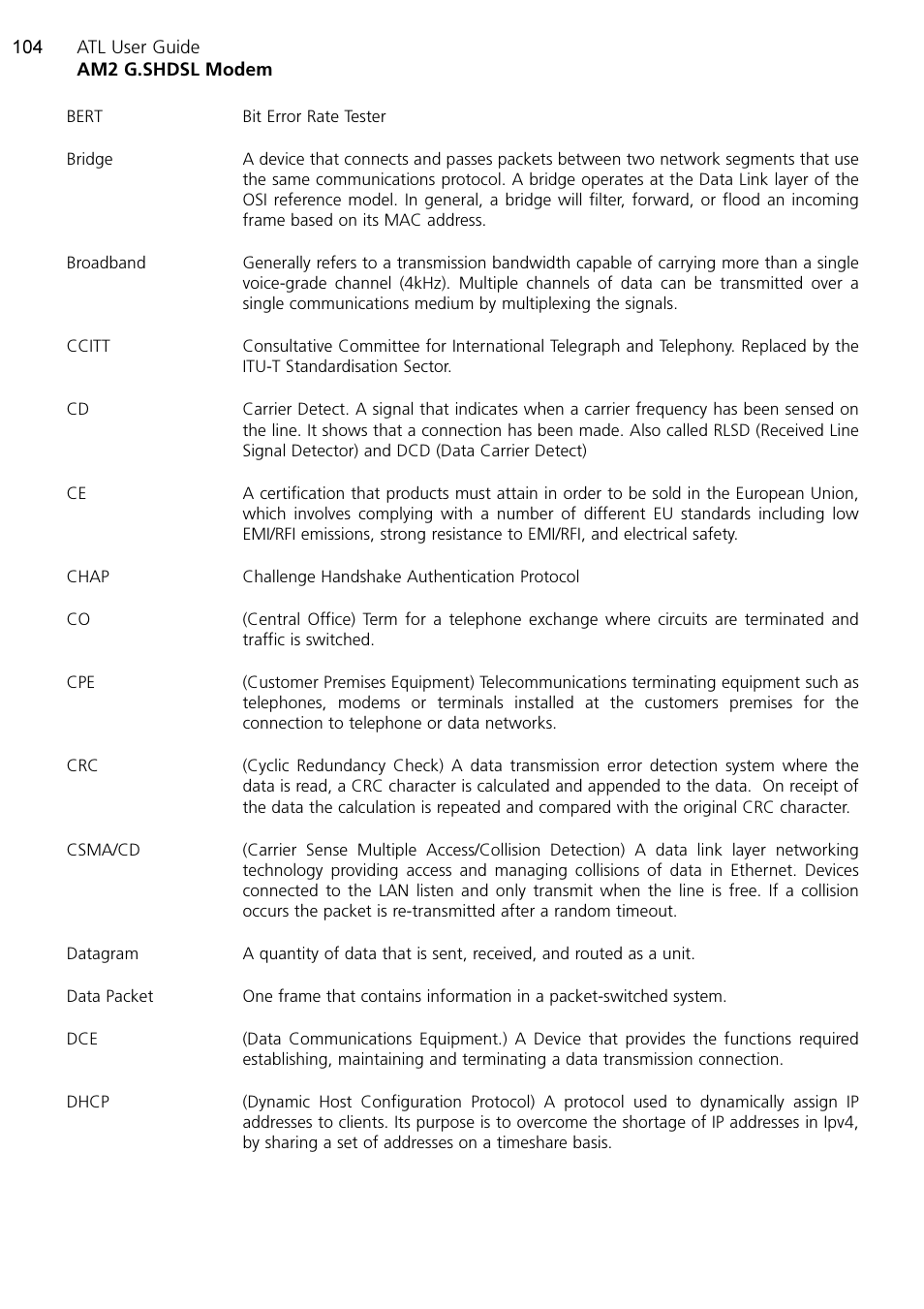 ATL Telecom AM2 User Manual | Page 104 / 110