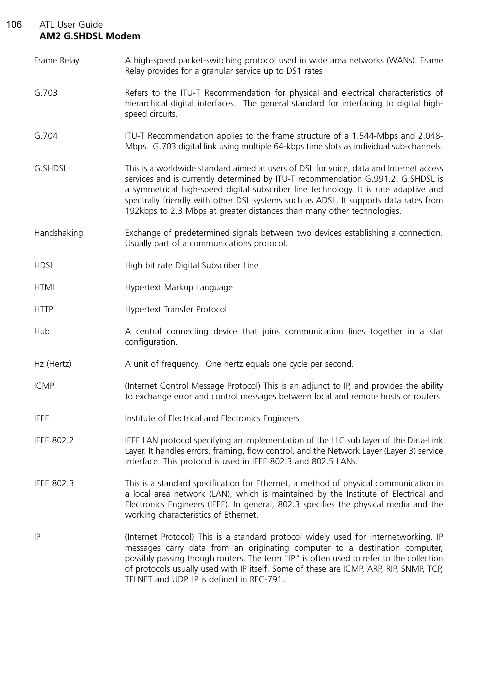 ATL Telecom AM2 User Manual | Page 106 / 110