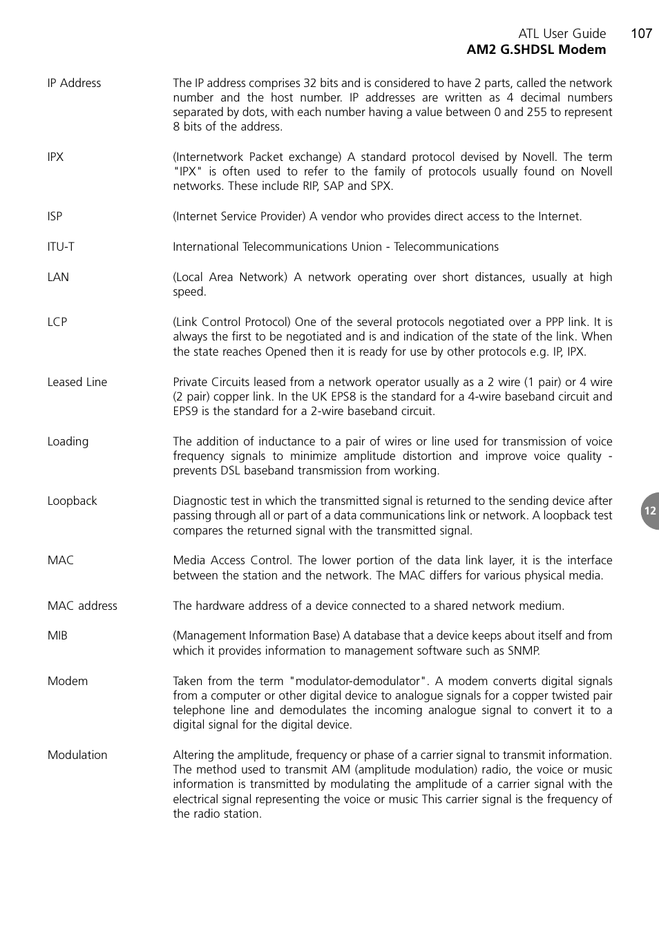 ATL Telecom AM2 User Manual | Page 107 / 110