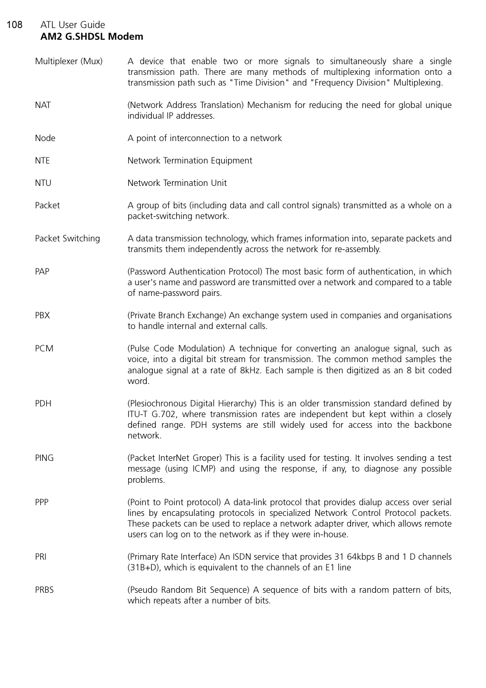 ATL Telecom AM2 User Manual | Page 108 / 110