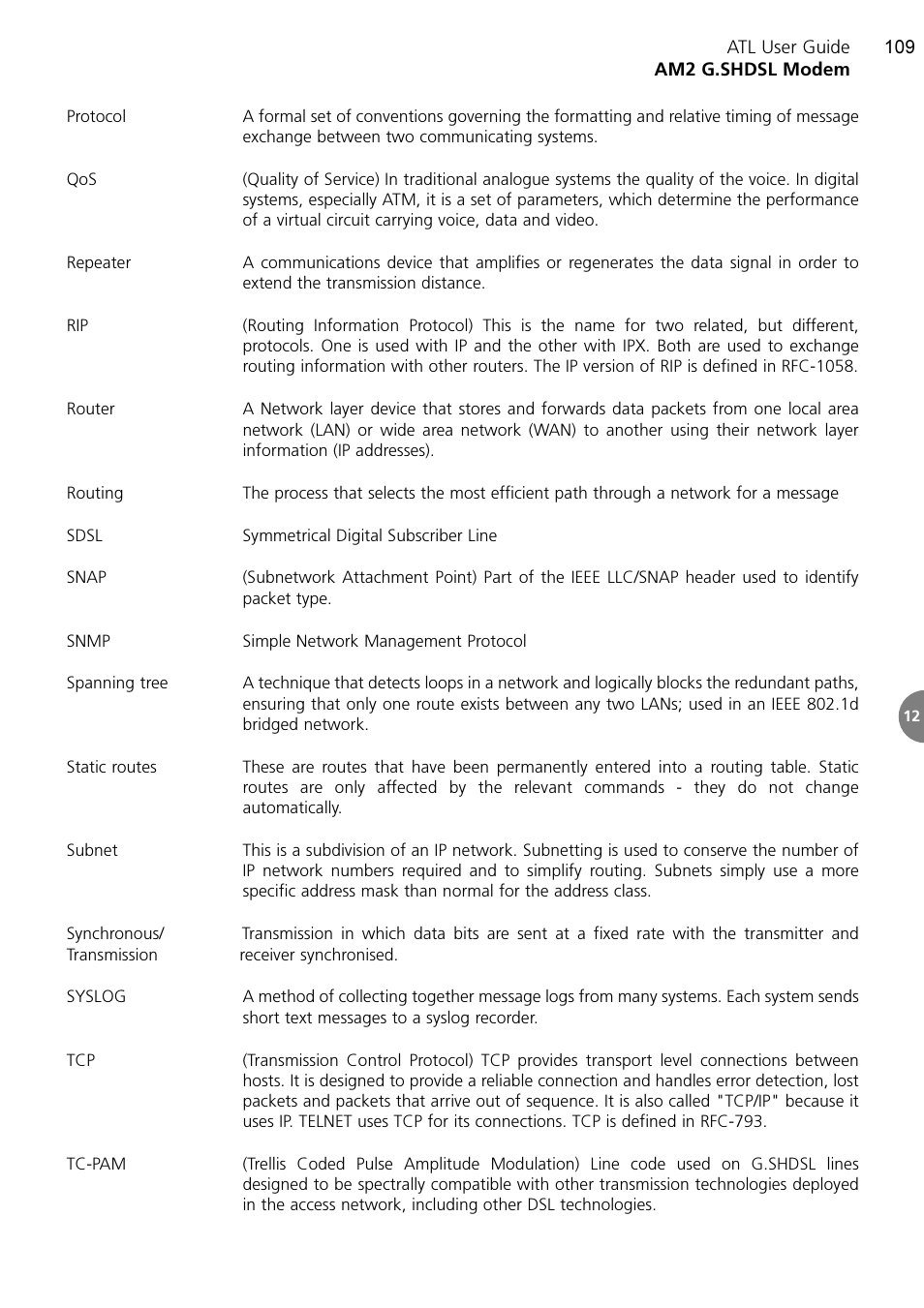 ATL Telecom AM2 User Manual | Page 109 / 110