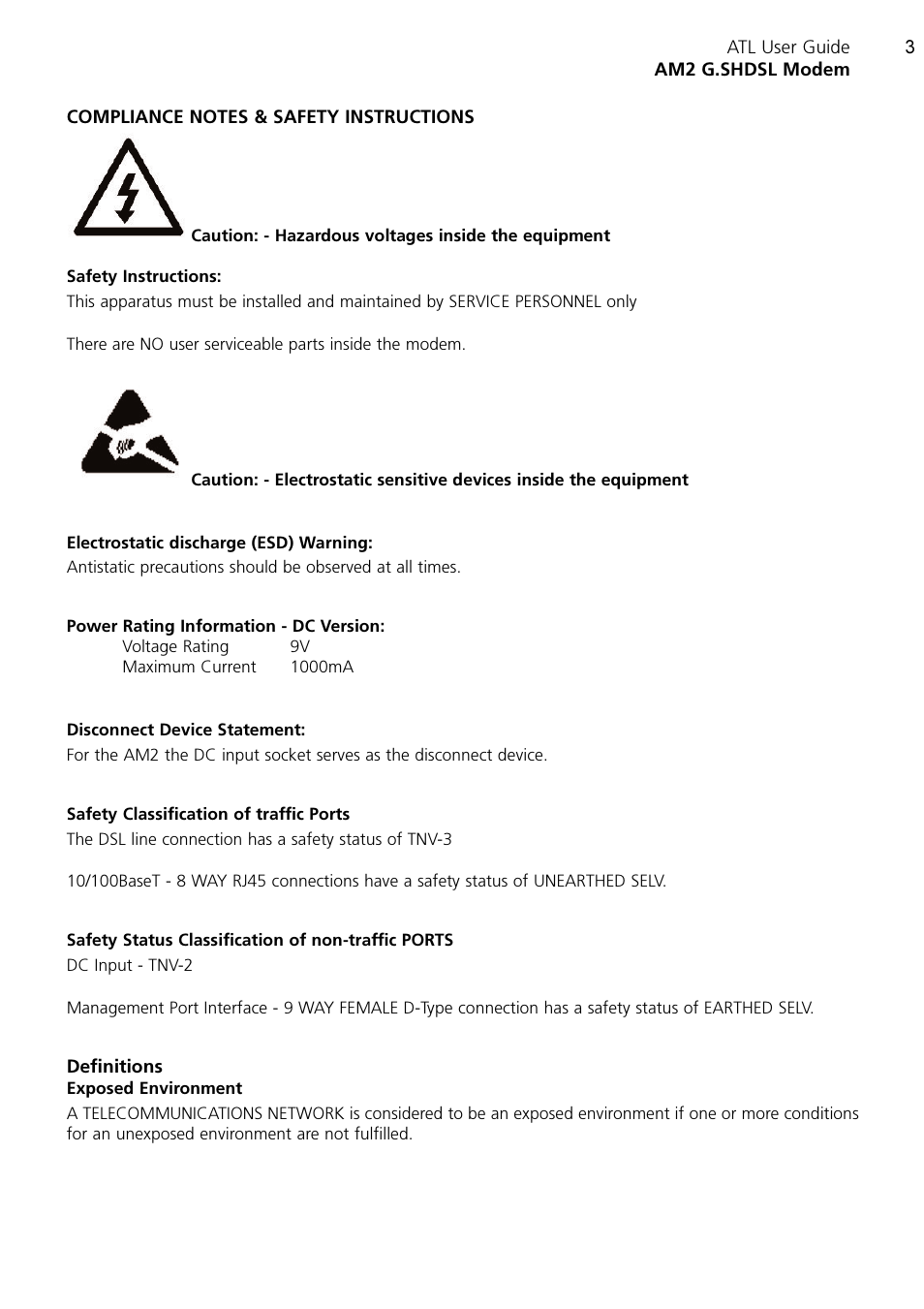 ATL Telecom AM2 User Manual | Page 3 / 110