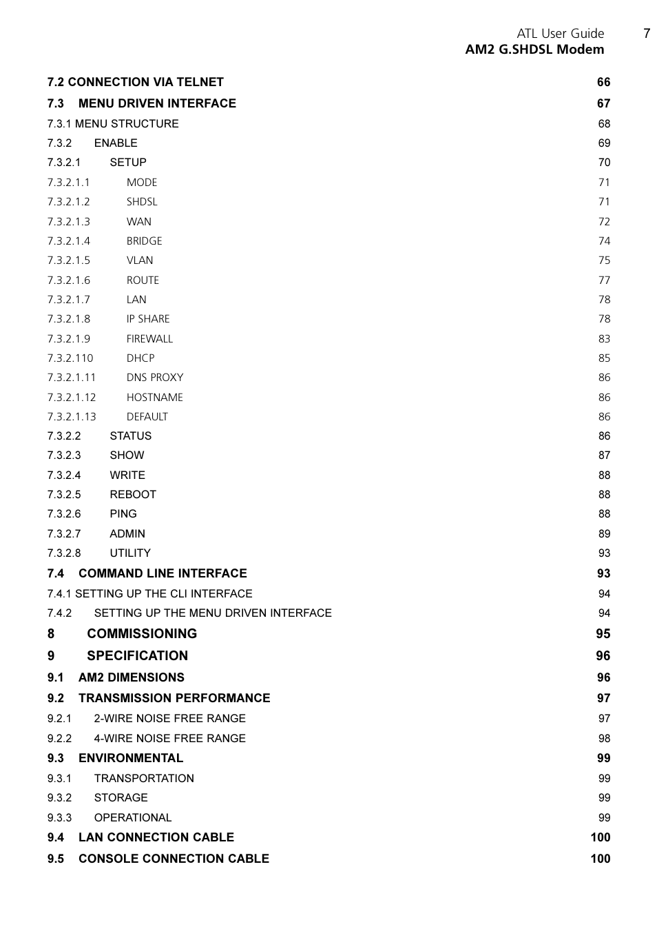 ATL Telecom AM2 User Manual | Page 7 / 110