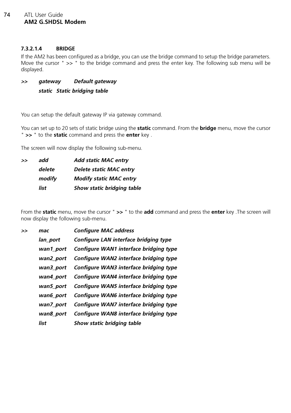 ATL Telecom AM2 User Manual | Page 74 / 110