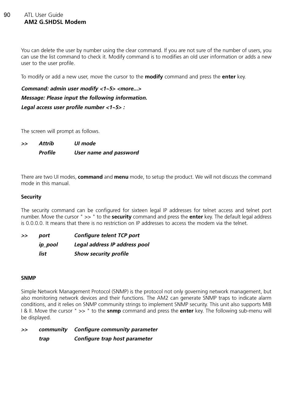 ATL Telecom AM2 User Manual | Page 90 / 110