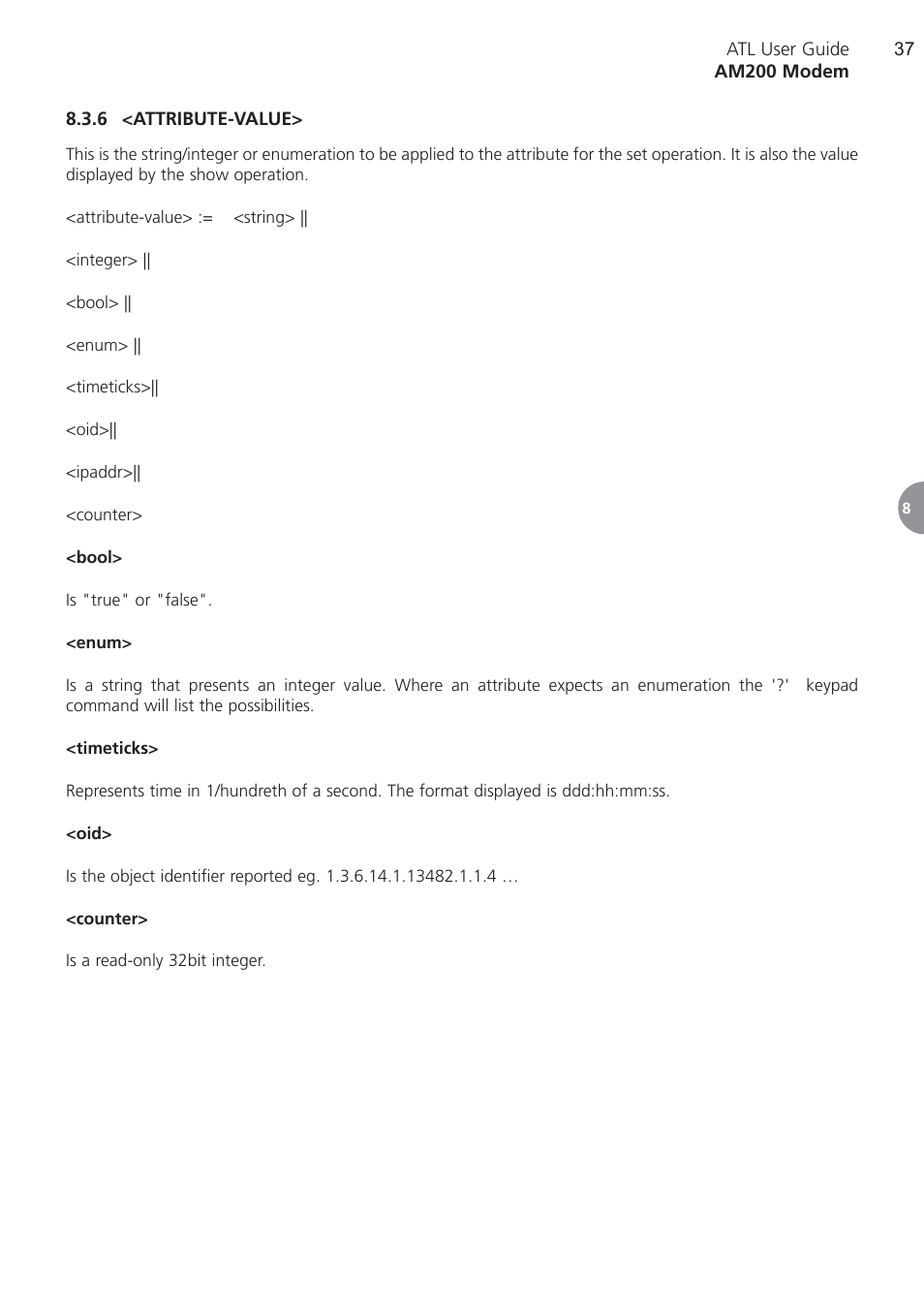 6 <attribute-value, Attribute-value | ATL Telecom AM200 User Manual | Page 37 / 145