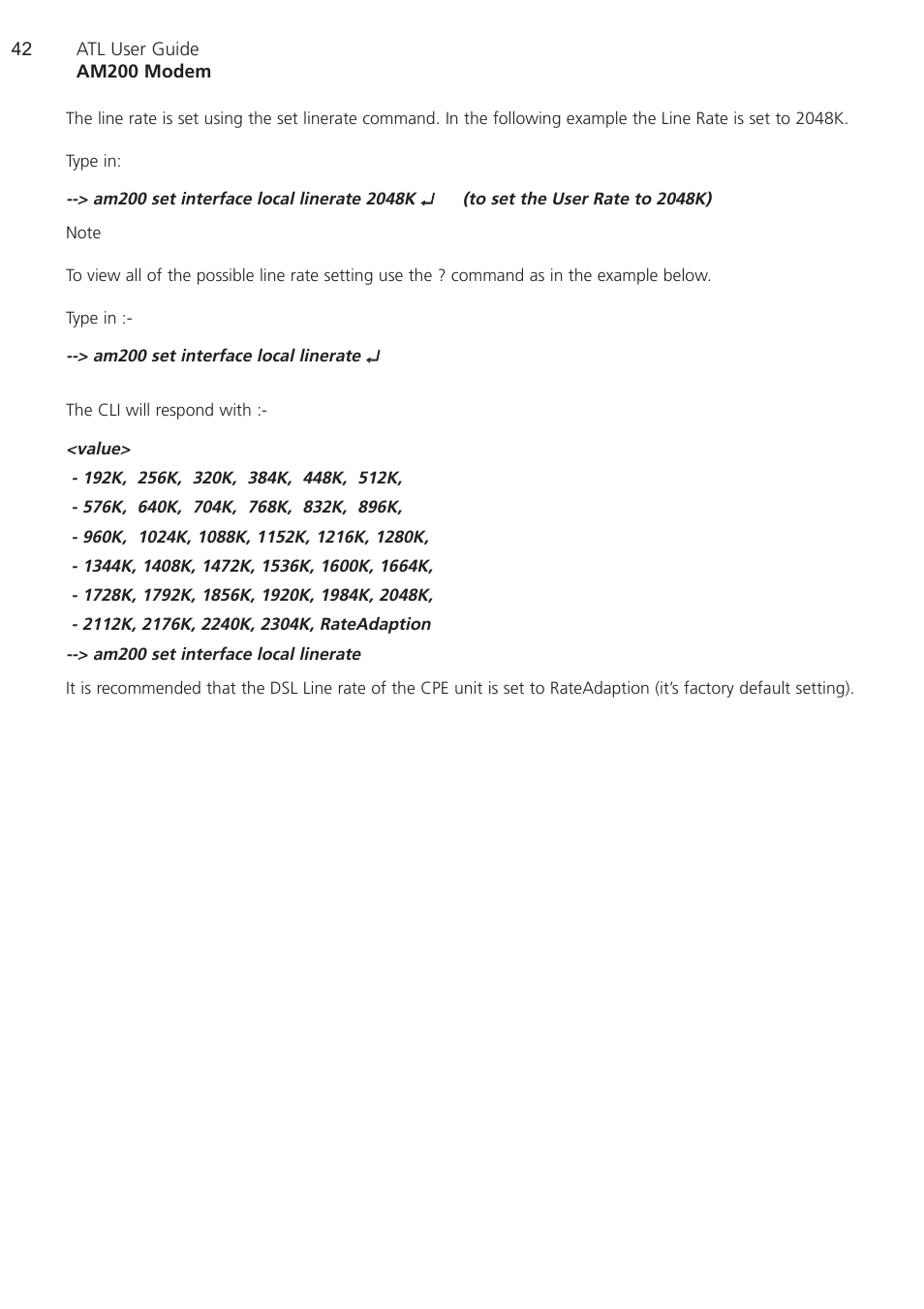 ATL Telecom AM200 User Manual | Page 42 / 145