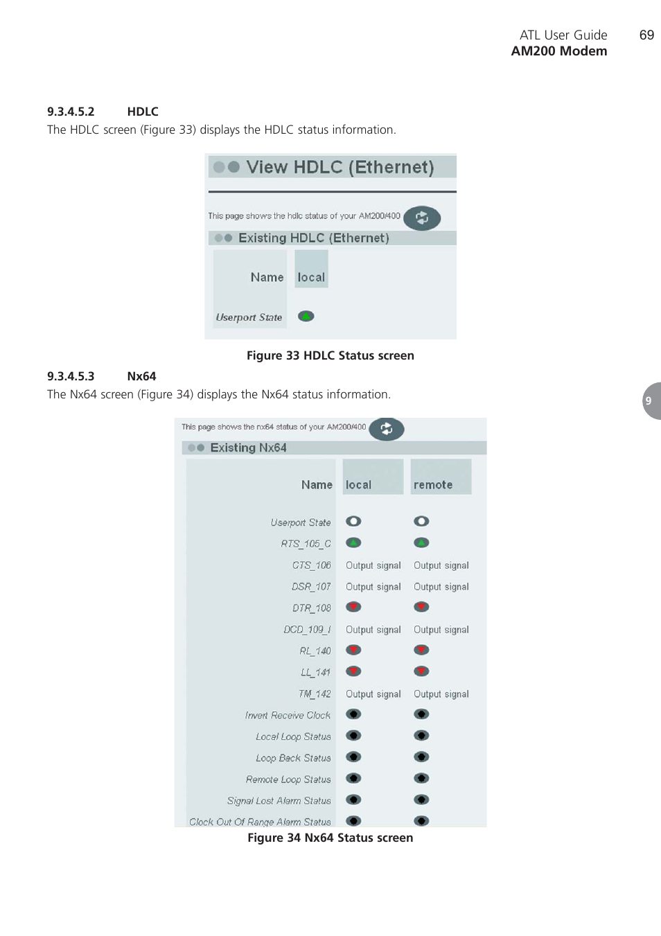 2 hdlc, 3 nx64, Hdlc | Nx64 | ATL Telecom AM200 User Manual | Page 69 / 145