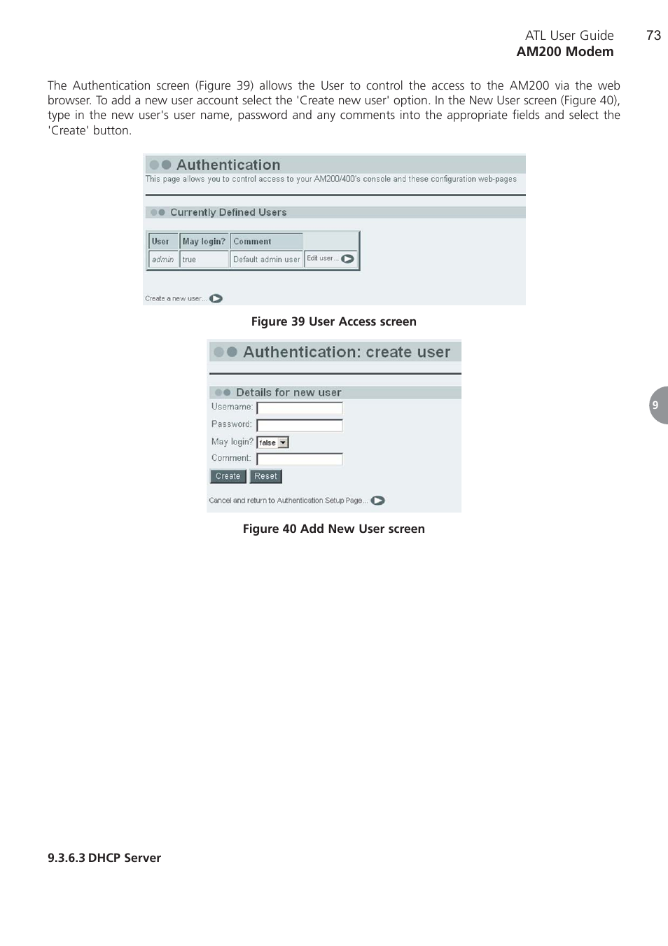 3 dhcp server, Dhcp server | ATL Telecom AM200 User Manual | Page 73 / 145