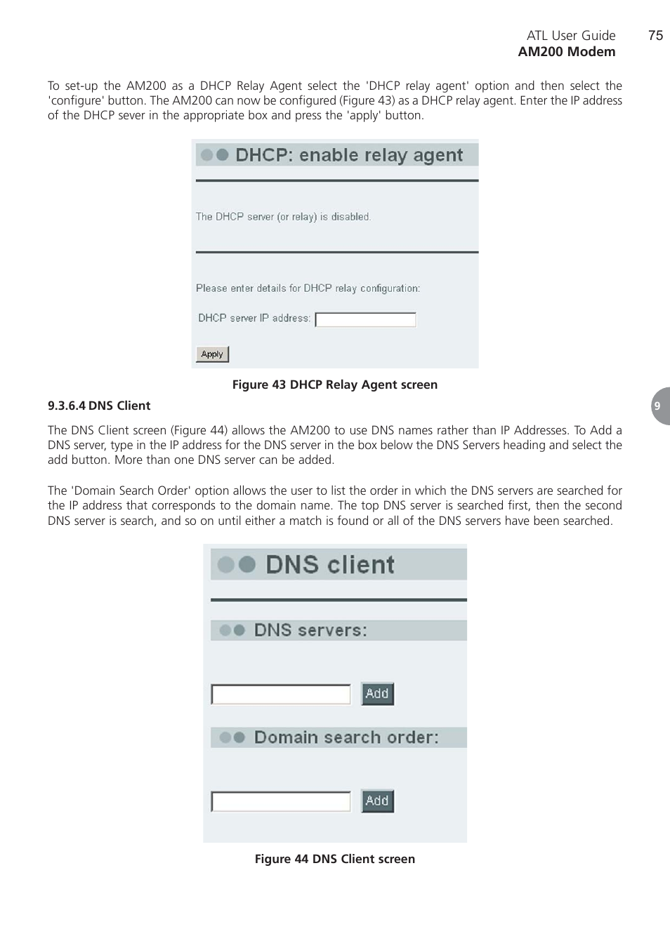 4 dns client, Dns client | ATL Telecom AM200 User Manual | Page 75 / 145