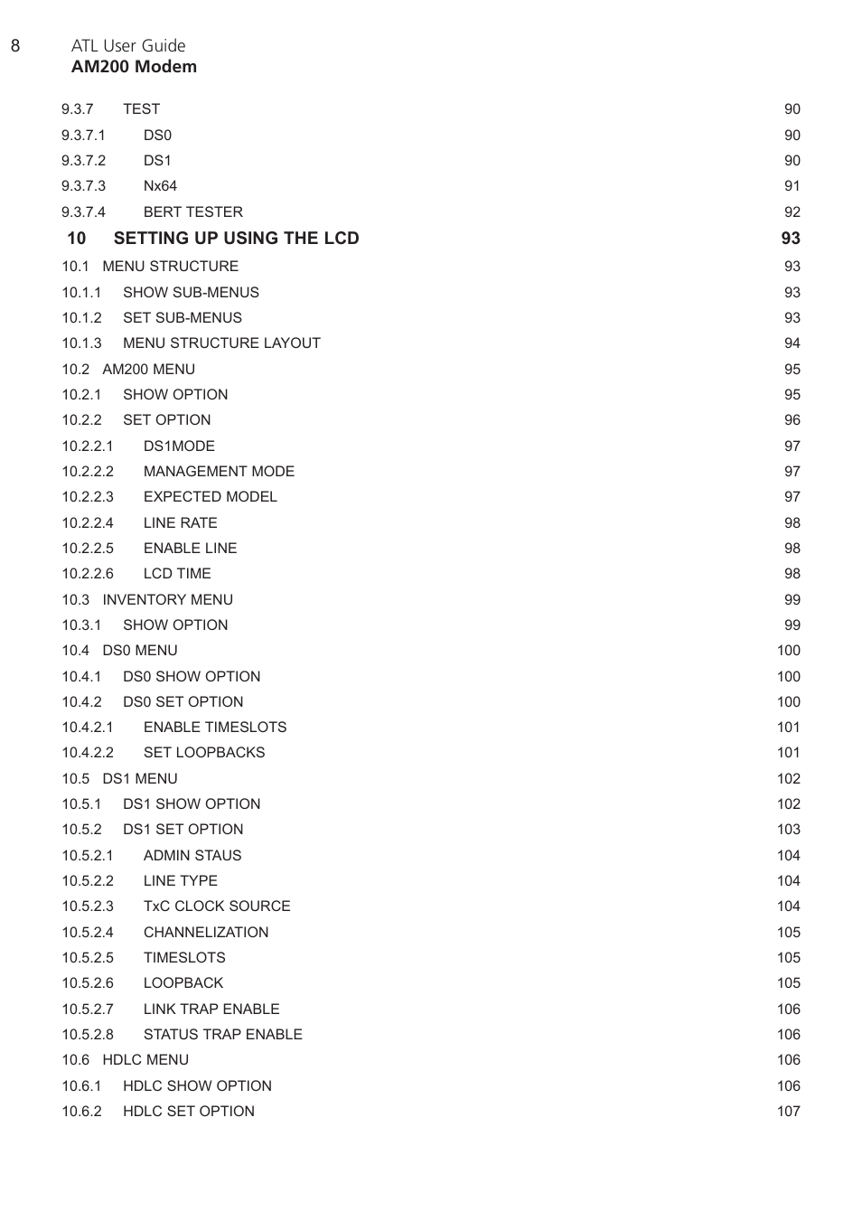 ATL Telecom AM200 User Manual | Page 8 / 145