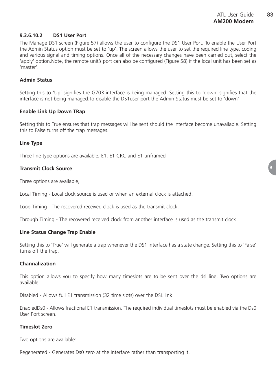 2 ds1 user port, Ds1 user port | ATL Telecom AM200 User Manual | Page 83 / 145