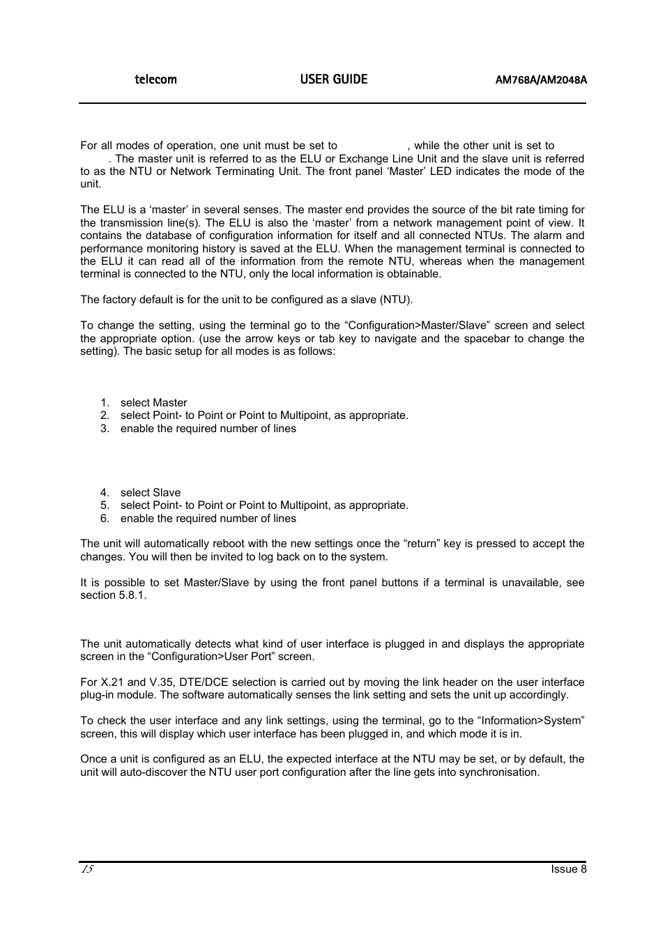 Ascom | ATL Telecom AM2048 User Manual | Page 15 / 51