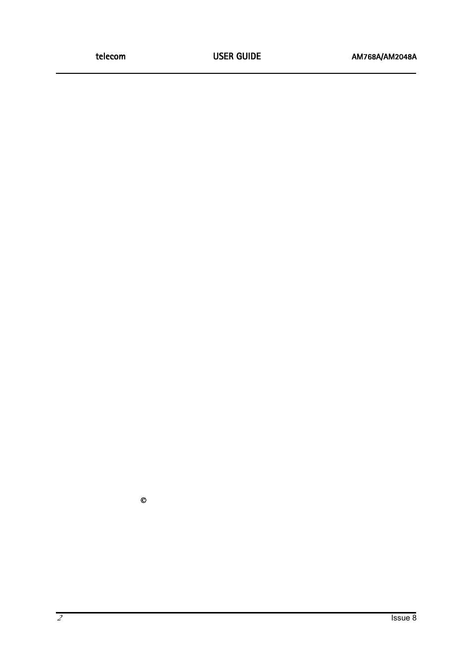 Ascom | ATL Telecom AM2048 User Manual | Page 2 / 51