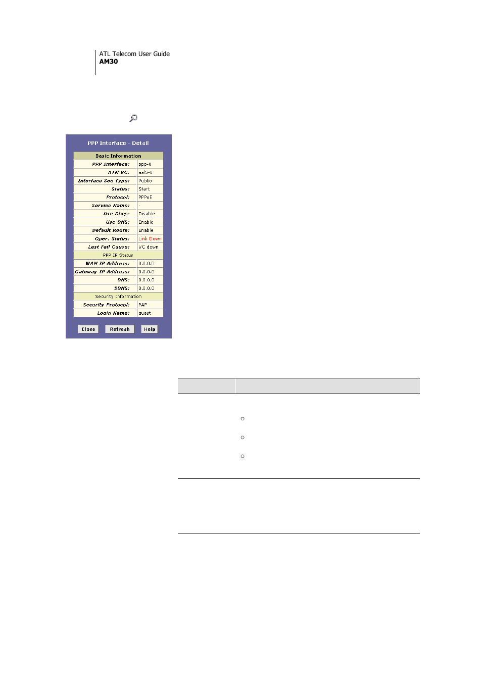 Viewing ppp interface details | ATL Telecom AM30 User Manual | Page 102 / 177